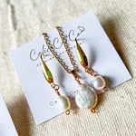【限定セール価格】2点セット 小さめ バロックパール 淡水パール シンプルデザイン ピアス イヤリング ネックレス GOLD 卒業式 入学式 にも