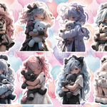 デザインペーパー POP LITTLEGIRL BEAR　コラージュシート