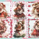 デザインペーパー  FOREST GIRL STRAWBERRY コラージュシート