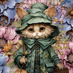デザインペーパー  VINTAGE COLLAGE CAT FOREST