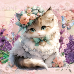 デザインペーパー  EREGANT FLOWER CAT