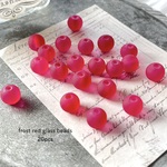 【NEW】20pcs★beads・ frost red（ガラスビーズ）