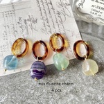 【NEW】4pcs★charm・mix fluorite （フローライトチャーム）