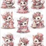 デザインペーパー  SWEET CAKE CAT コラージュシート