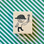 963hanko 消しゴムはんこ: 水玉帽子の男の子