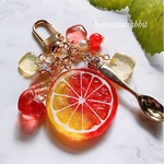red＆yellow♬.*ﾟスライスオレンジレジンキーホルダー