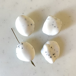 Vintage White Black Granite Nugget Beads