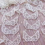50枚　可愛い 翼 刺繍 レース モチーフ　ハンドメイドパーツ 素材