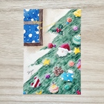 🎄透明水彩画「大きなクリスマスツリー」イラストポストカード２枚セット クリスマスカード　クリスマス🎄