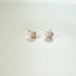 天然石　ピンクオパールのオーバルピアス　6×4mm