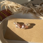 picked-ball(pink×clear) 【ピアス / イヤリング】