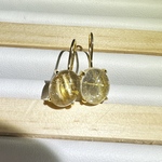 k18gp  ルチルクォーツ　フックピアス　10×8mm