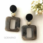 No.A721 ▸︎▹︎大ぶり∮ブラック×ゴールドのお洒落ピアス / イヤリング