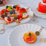 シトラスタルト キーホルダー ブランドロゴチャーム付☆フェイクスイーツ☆食品サンプル☆スイーツデコ ☆クレイケーキ☆グレープフルーツ☆みかん☆キーチャーム