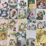 アンティークキャット(Xmas)紙モノセット＊コラージュ素材＊コラージュペーパー＊ジャンクジャーナル