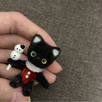 二足歩行　オッドアイ　クリスマス黒猫ちゃん　モールアート　モールベア 