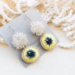 装飾模様の刺繍耳飾り＃483【ピアス・イヤリング金具選択】