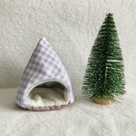 ハムスターのあったかテント⛺チェック柄パープル