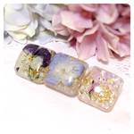 ビオラと紫陽花のバレッタ