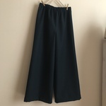 カシミヤウール（プルシャンブルー）で作ったワイドパンツ