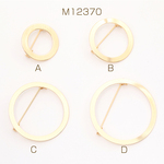 M12370-A  3個  ブローチピン ラウンド ゴールド  3X（1ヶ）