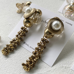 【tenor(ﾃﾉｰﾙ)】パール チェーン ファルファーレ ブロンズ クリアアクセサリー 重厚感 クリスマス 冬アクセサリー　結婚式　成人式 クリスマスプレゼント