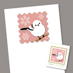 シマエナガのポストカード　2枚セット　おそろいの切手付き