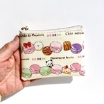 感謝セール品❤️超便利ラミネートミニポーチ　マカロンパンダ🐼　10cmファスナー　裏面クリア生地