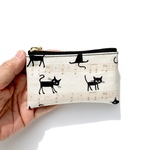 感謝セール品❤️小銭入れ、印鑑入れ、音符🎵ねこ😽　ラミネートミニポーチ　10cmファスナー