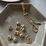 【new size】 miniminiステンレスハートチャーム　ゴールド*20pcs(no.31117)