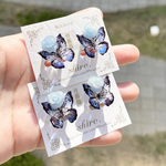 ピアス 魔法蝶々×青薔薇の耳飾り  ✨