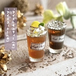 237＊レモンティー＆アイスコーヒー＊　ミニチュア　ドリンク　レジン　シルバニア　ドールハウス　喫茶店　カフェ　オブジェ