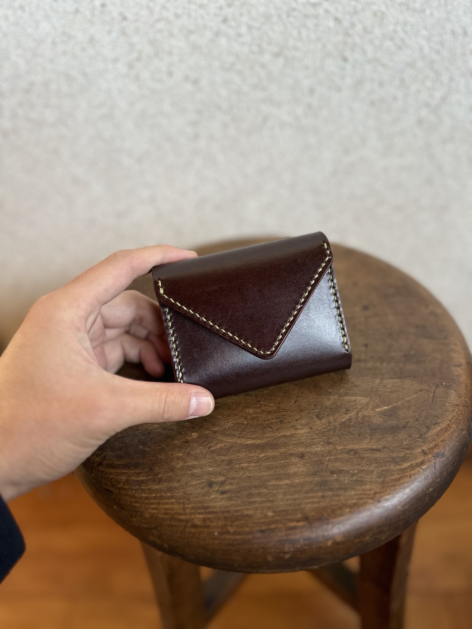 小さな革財布　　　財布　革財布　レザーウォレット　小さめ　ミニ　手のひらサイズ　使いやすい　レザー　革　牛革　本革　焦茶　橙　赤茶　茶色 7,200円