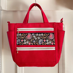 【SALE】お財布いらず＊2way* コインスルーバッグ＊インド刺繡リボン＊レッド
