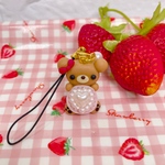 ハンドメイド　ハートを持ったクマさんチャーム　クマ　チャーム　ストラップ　ハート