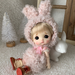 もしゃもしゃうさぎさんSET＊stodoll用（5インチぐらい）＊ピンク