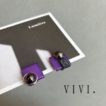 新作【 VIVI. 】ヴィヴィ　かっこいい　パープル　スクエア　モード　個性的　カジュアル　大人　ブラックシルバー　オールイズウェル