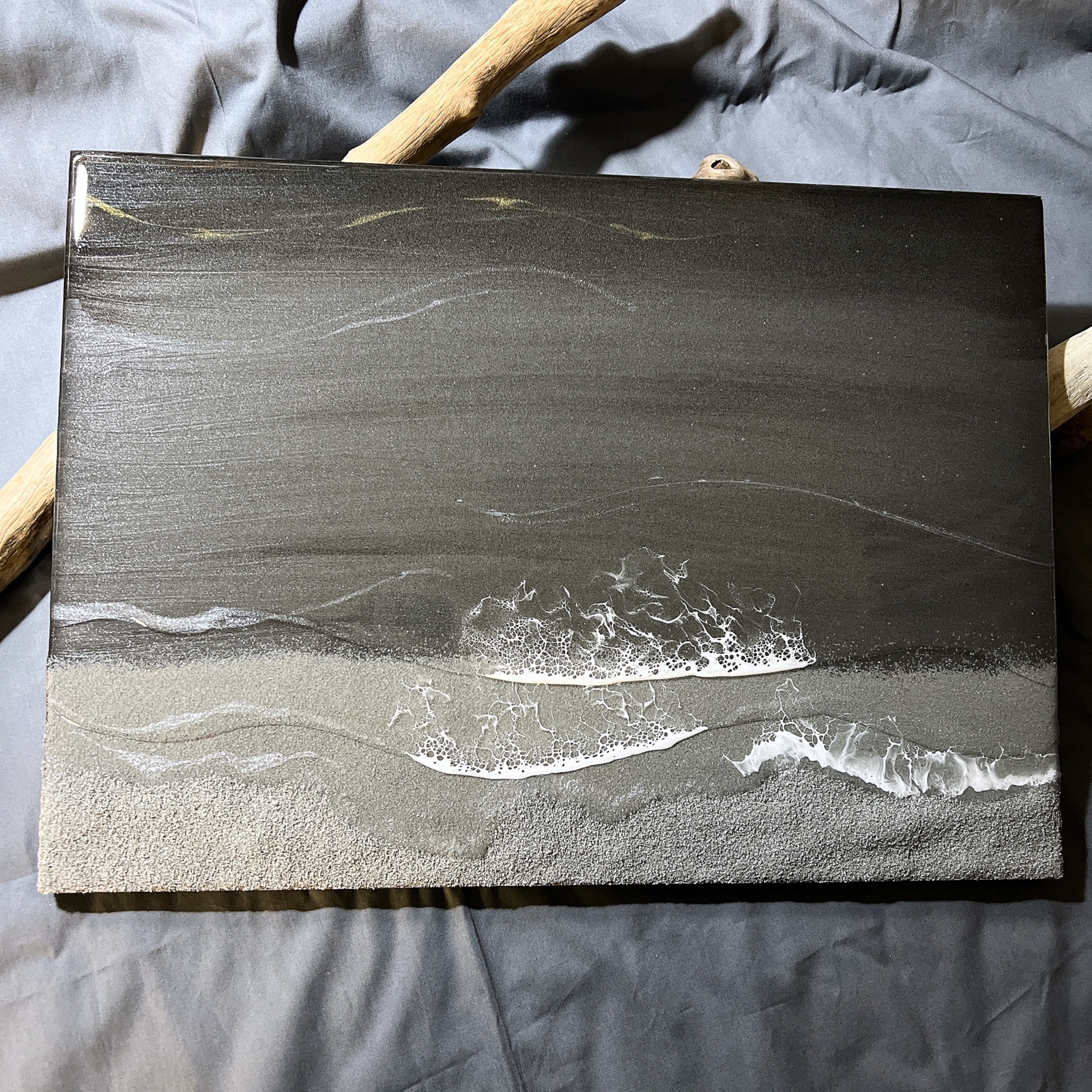 レジンアート】波紋アート／15cm × 20cm／枠なし