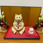 [再販] しろくま貯金箱  お正月 しめ縄ネックレス 