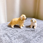 ゴールデンレトリバー　犬　子犬　2匹セット　ミニチュア　フィギュア　置物　オブジェ