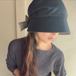 顔が隠れる帽子　　チェック✖️ストライプ　