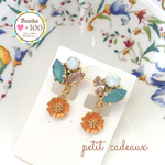 夏色オレンジの花とビジュー