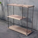 wood iron shelf 450*400*180〈ダーク色系〉（トイレ ラック スパイス アイアン 棚 キッチン シェルフ ウッド トイレットペーパー 鉄 木 収納棚 アンティーク ビンテージ）