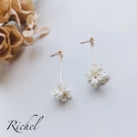 【再入荷】花びらチャームチェーンピアス/イヤリング
