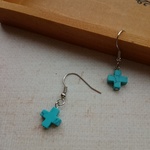 CROSSターコイズのピアス(ｼﾙﾊﾞｰ)