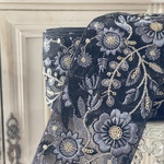 [透け素材ベース] [実物のお色味と違う場合があります] インド刺繍リボン　花　インド刺繍　スパンコール　刺繍リボン　リボン　りぼん　※10月8日よりゆうパケットにて発送