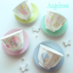 パステル選べる4色♡お茶托付き茶器2客セット