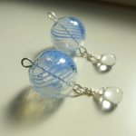 ガラスの風船ピアス（みずいろ）　＊金具変更できます＊
