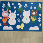 冬の壁面　雪ダルマつくろう