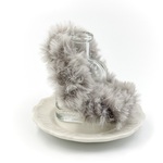 SALE☆ふかふかファーのシュシュ＊グレイ/